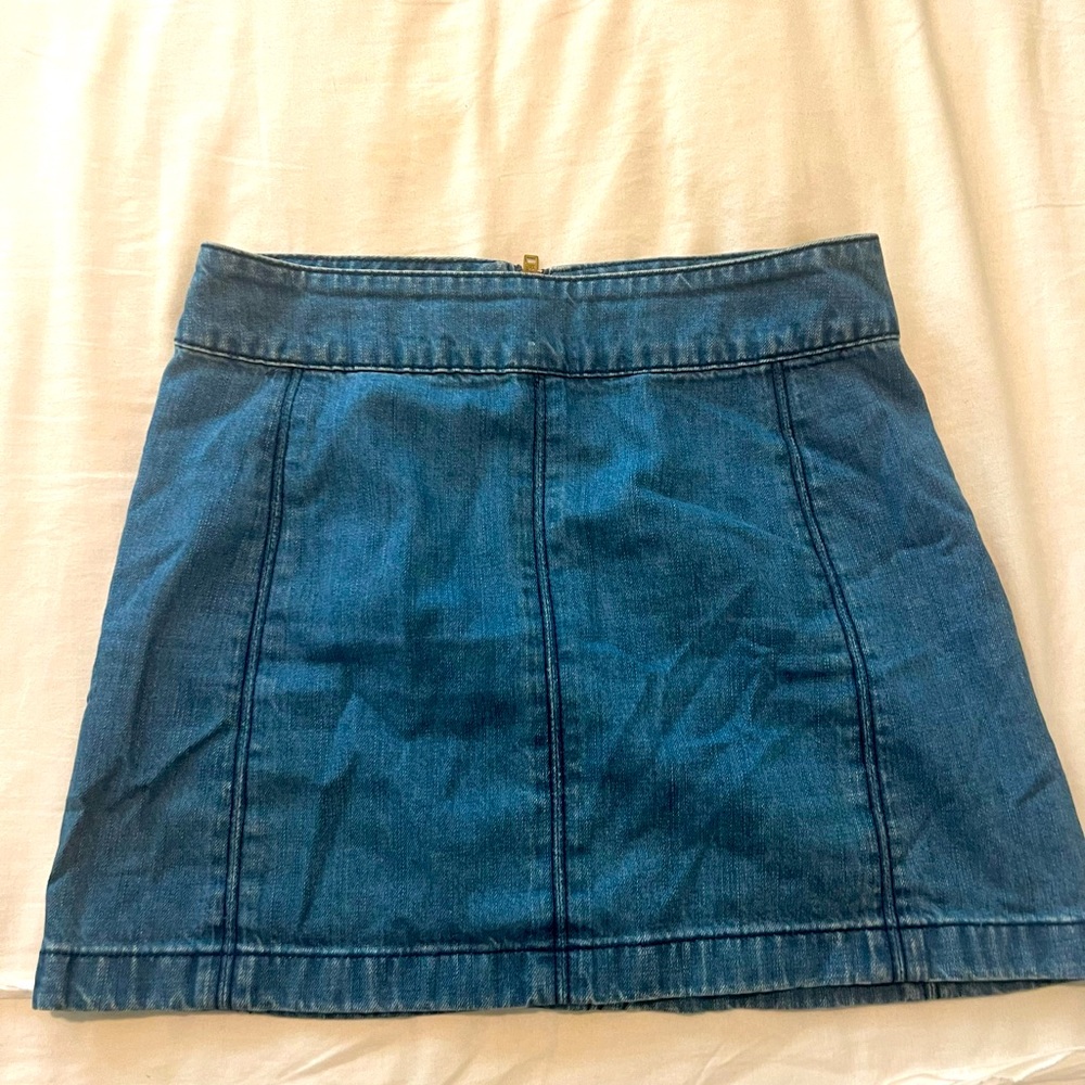 Free people denim mini skirt
